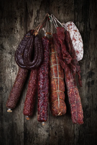 Salami pølser - Stock-foto