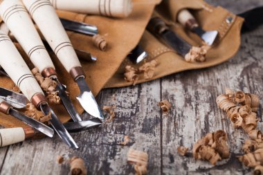 wood carving tools clipart