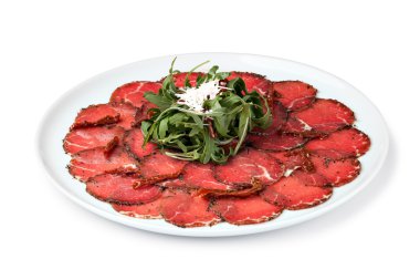 Dana carpaccio ile beyaz yemek