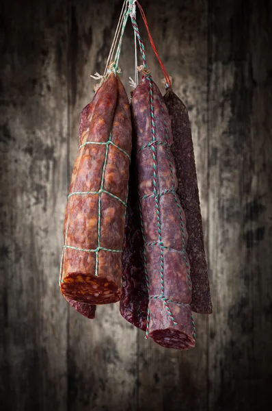 Salami worstjes — Stockfoto