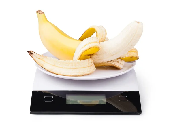 바나나와 함께 전자 저울 — 스톡 사진