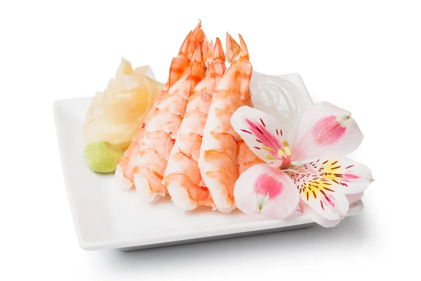 Garnalen sashimi — Stockfoto