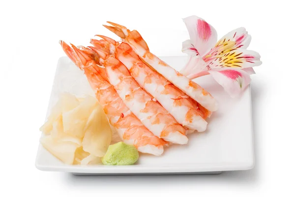 Garnalen sashimi — Stockfoto