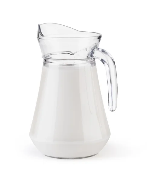 Скло молока глечиком — стокове фото