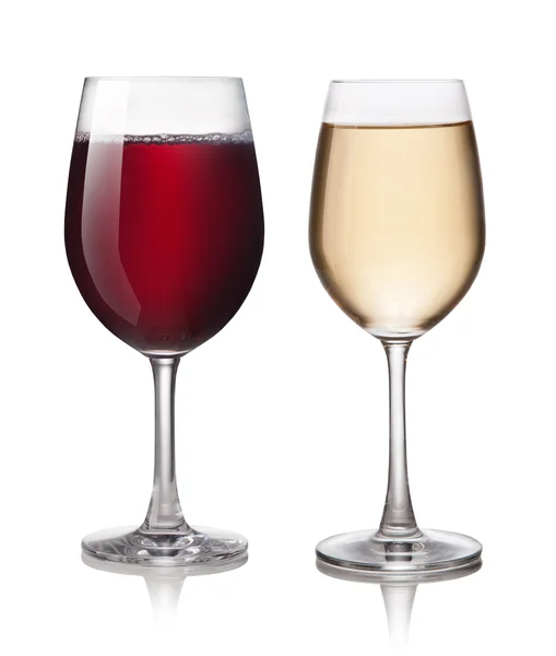 Glass of red and white wine — Stock Photo, Image