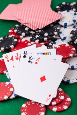 Poker fişleri. fotoğrafı kapatın