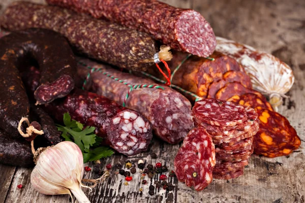 Des saucisses. gros plan photo — Photo