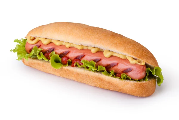 Hot dog. közelről fotó — Stock Fotó