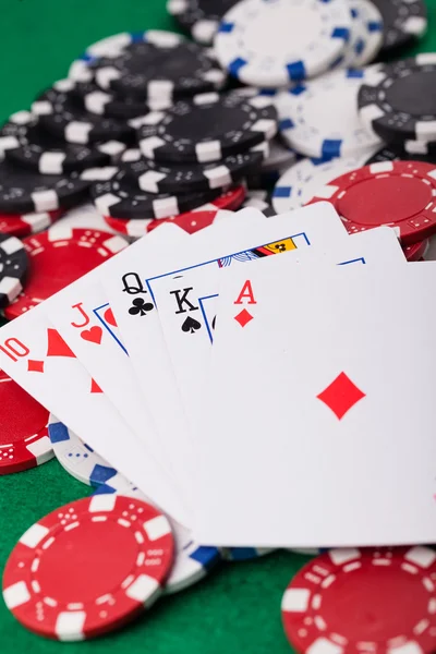 Poker chips. Close-up foto — Stockfoto