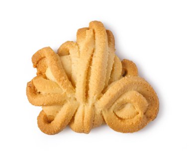 Danimarka kurabiyesi, fırında tatlı, beyaz arka planda izole edilmiş.