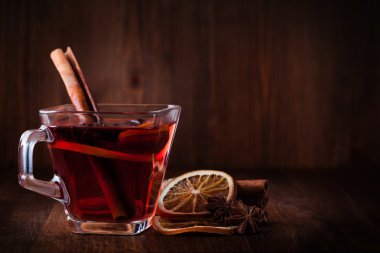 Mulled şarap. fotoğrafı kapatın
