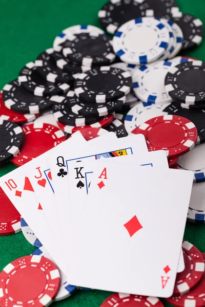 Poker chips. Close-up foto — Stockfoto