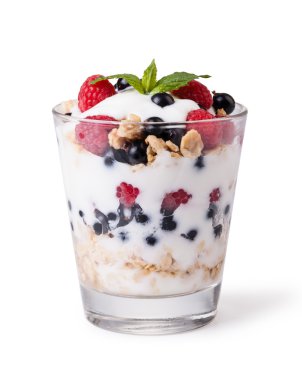 Yoğurtlu müsli ve çilek