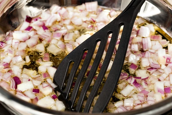 Gebratene Zwiebeln. Foto — Stockfoto