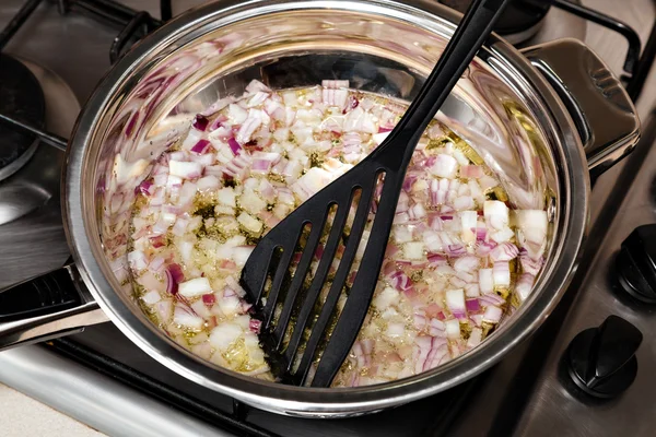 Nahaufnahme der gebratenen Zwiebel — Stockfoto