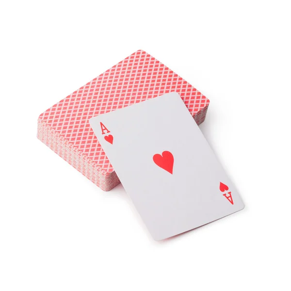 Παίζοντας χαρτιά σε λευκό φόντο — Φωτογραφία Αρχείου