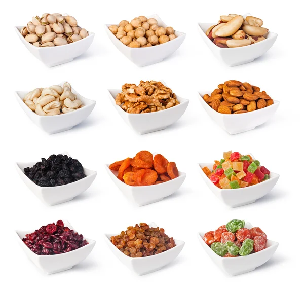 Nuts and dried berries collection — Stock Photo, Image