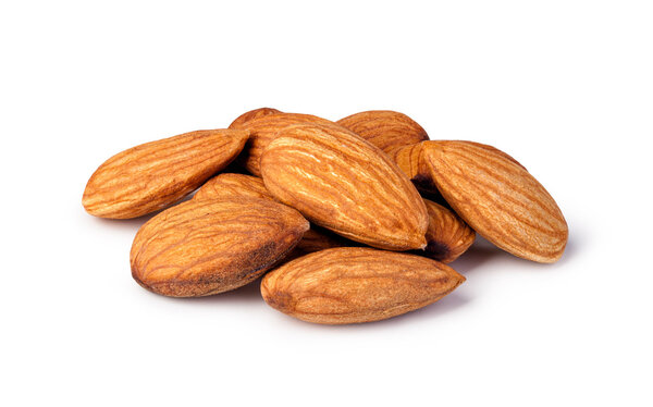 almonds nuts isolated on a white background