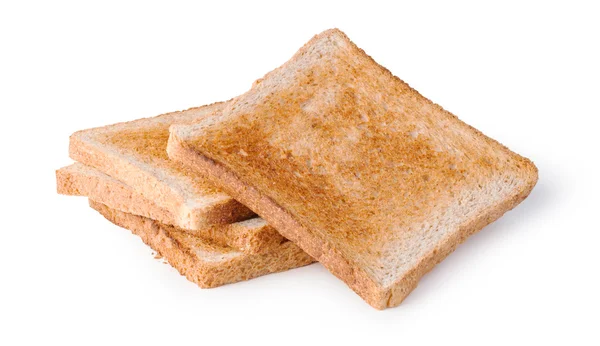 Pane tostato isolato su sfondo bianco — Foto Stock