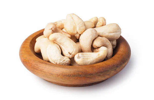 Cashewnüsse isoliert auf weißem Hintergrund — Stockfoto