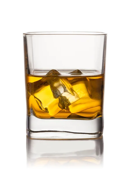 Glass of scotch whiskey and ice — Stock Photo, Image