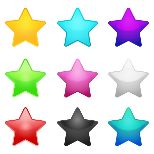 Conjunto de estrelas coloridas — Vetor de Stock