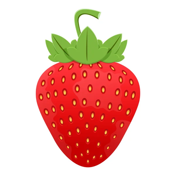 Φράουλα με φύλλα εικονίδιο — Διανυσματικό Αρχείο