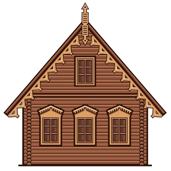 Вид спереди на плоский линейный дом — стоковый вектор