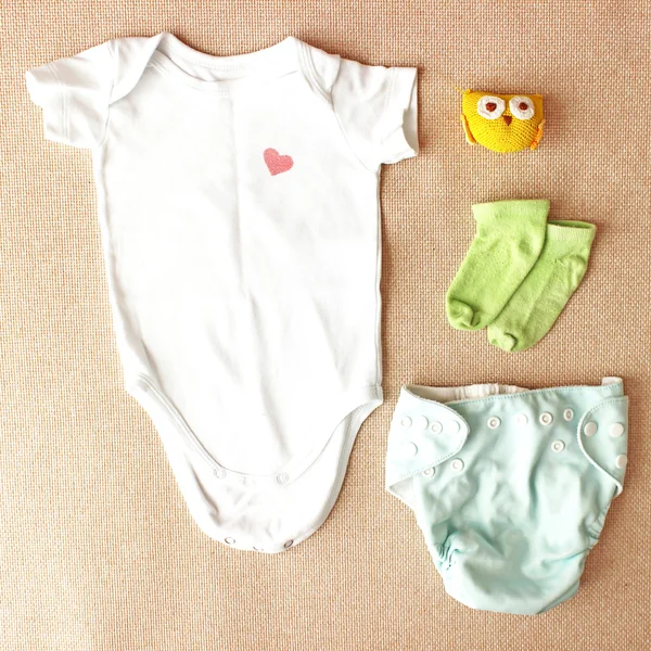 Newborn clothes flat lay