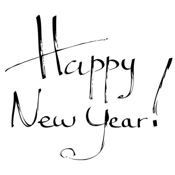 Bonne année lettrage à la main calligraphie — Image vectorielle