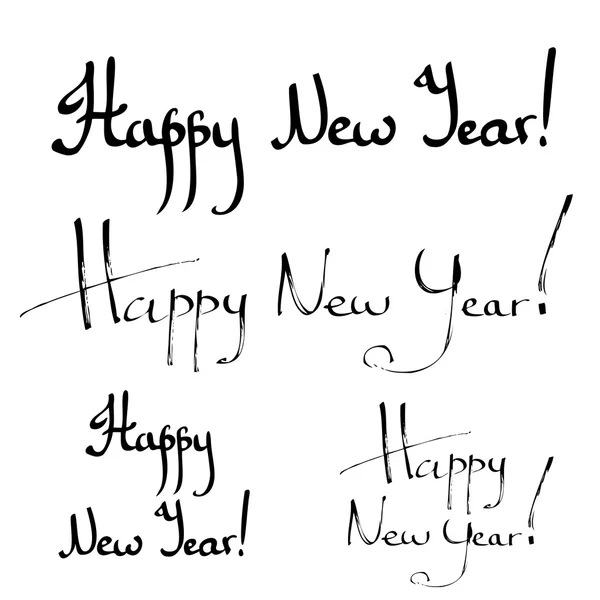 Bonne année lettrage à la main calligraphie — Image vectorielle