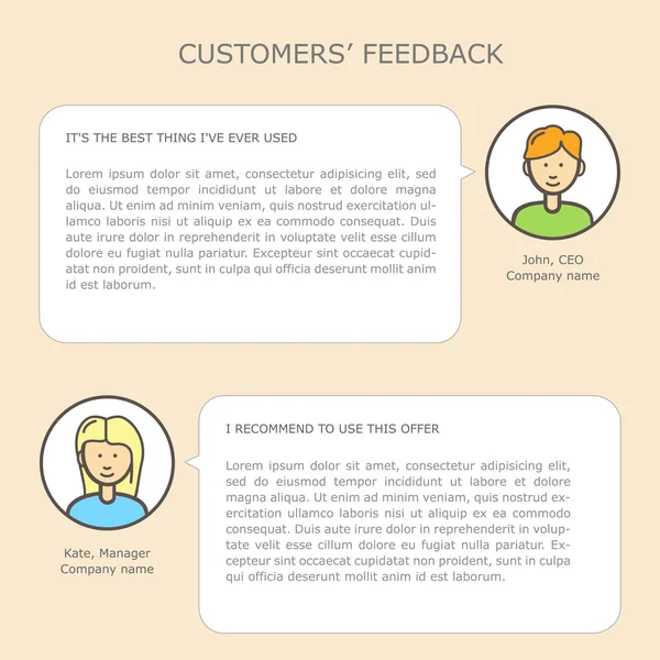 Modelo web de feedback dos clientes —  Vetores de Stock