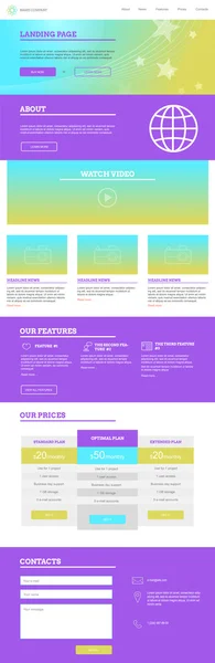 ランディング ページ テンプレート — ストックベクタ