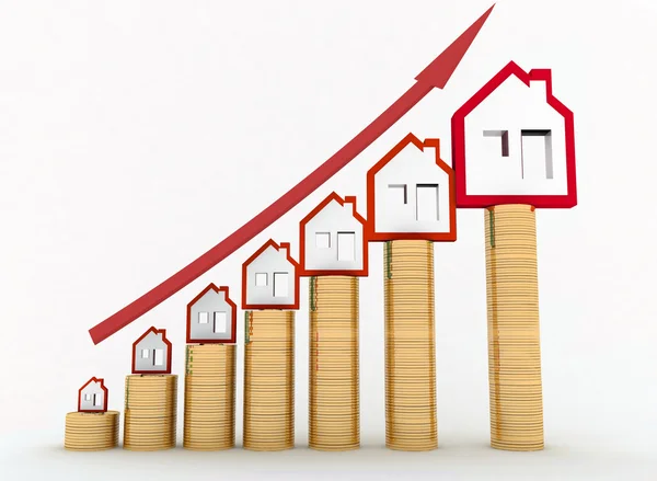 Диаграмма роста цен на недвижимость — стоковое фото