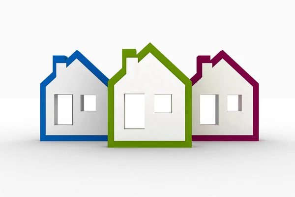 Modelle Häuser Symbol. 3D-Illustration. — Stockfoto