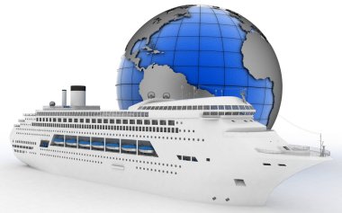  Lüks cruise gemi küre arka plan üzerinde