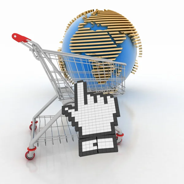 3D покупки онлайн в Интернете — стоковое фото