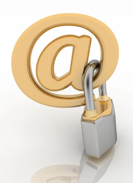 ロックと電子メールの記号。インターネット セキュリティの概念. — ストック写真