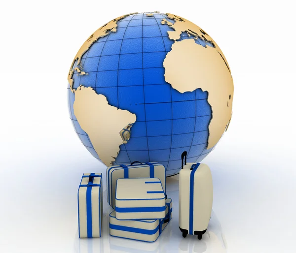 Luggage for a round-world voyage — Stock Photo, Image