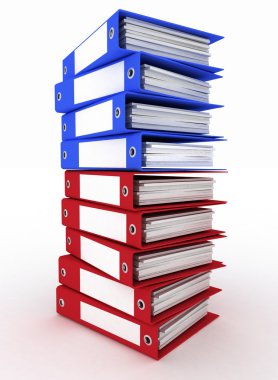 Isolated folders for papers on a white background