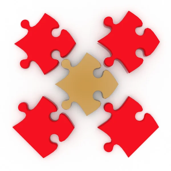 Puzzle colorato lucido. Illustrazione 3d — Foto Stock