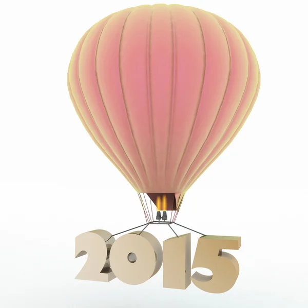 2015 a year flies on a balloon — Stock Photo, Image