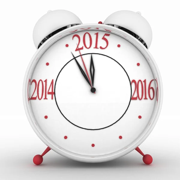 2015 год на будильнике. 3d изолированный значок на белом — стоковое фото
