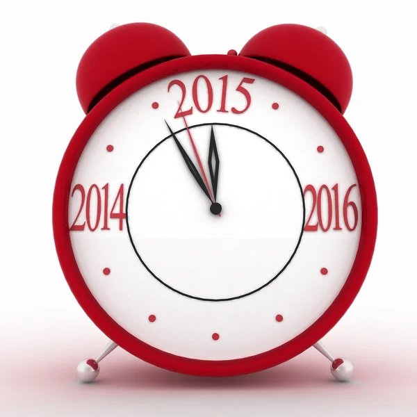 2015 año en despertador. 3d icono aislado en blanco — Foto de Stock