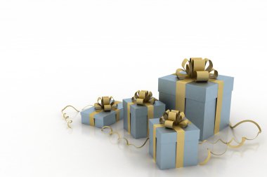 Noel hediye kutuları 3D çizimi