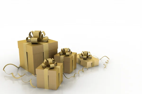 3d Иллюстрация коробок с рождественскими подарками — стоковое фото