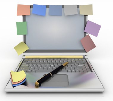 bir defter kağıt yığınları ile uyarı mektuplarında