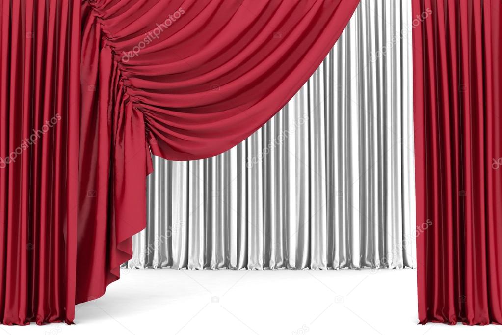 Red theater curtain, background