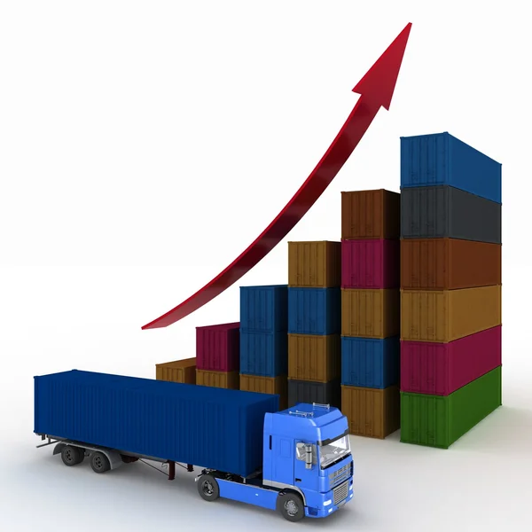 Diagramm des Wachstums der Transportdienstleistungen — Stockfoto