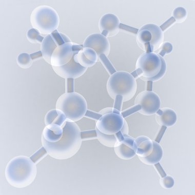 3D render illüstrasyon molekül